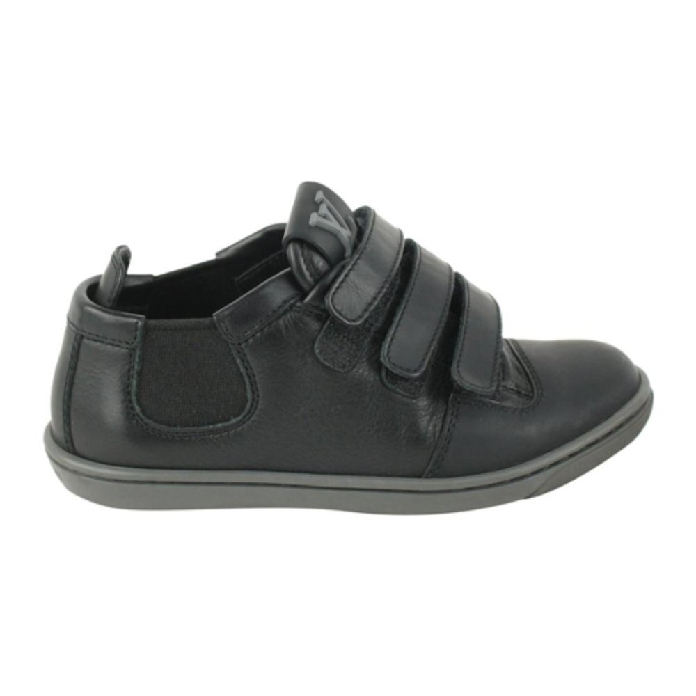 Louis Vuitton Rare Toddler Sz 25 Black Leather Slalom Sneaker 128lv1